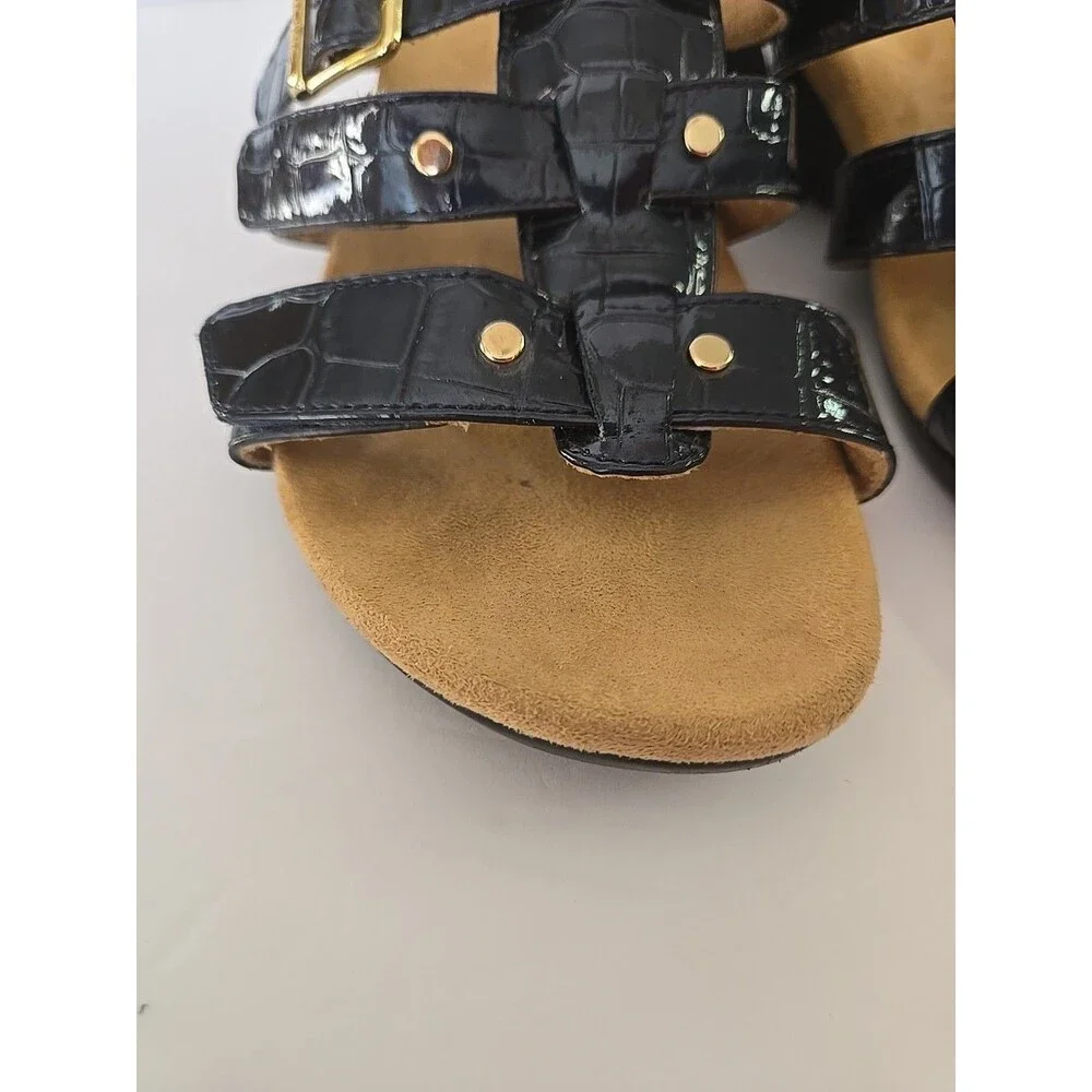Vionic Women's 381 Park Radia Navy Blue Cork Wedge Sandals Shoes Size 6 M EUC - Picture 13 of 15